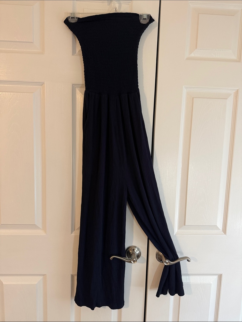 Love Tree Navy Blue Strapless Jumpsuit